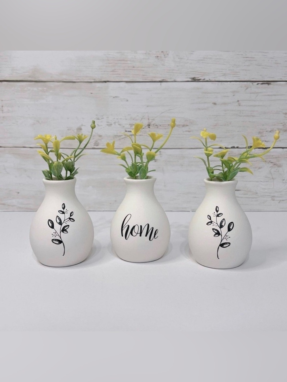 NEW Hand Painted Farmhouse Mini Bud Vase Set of 3